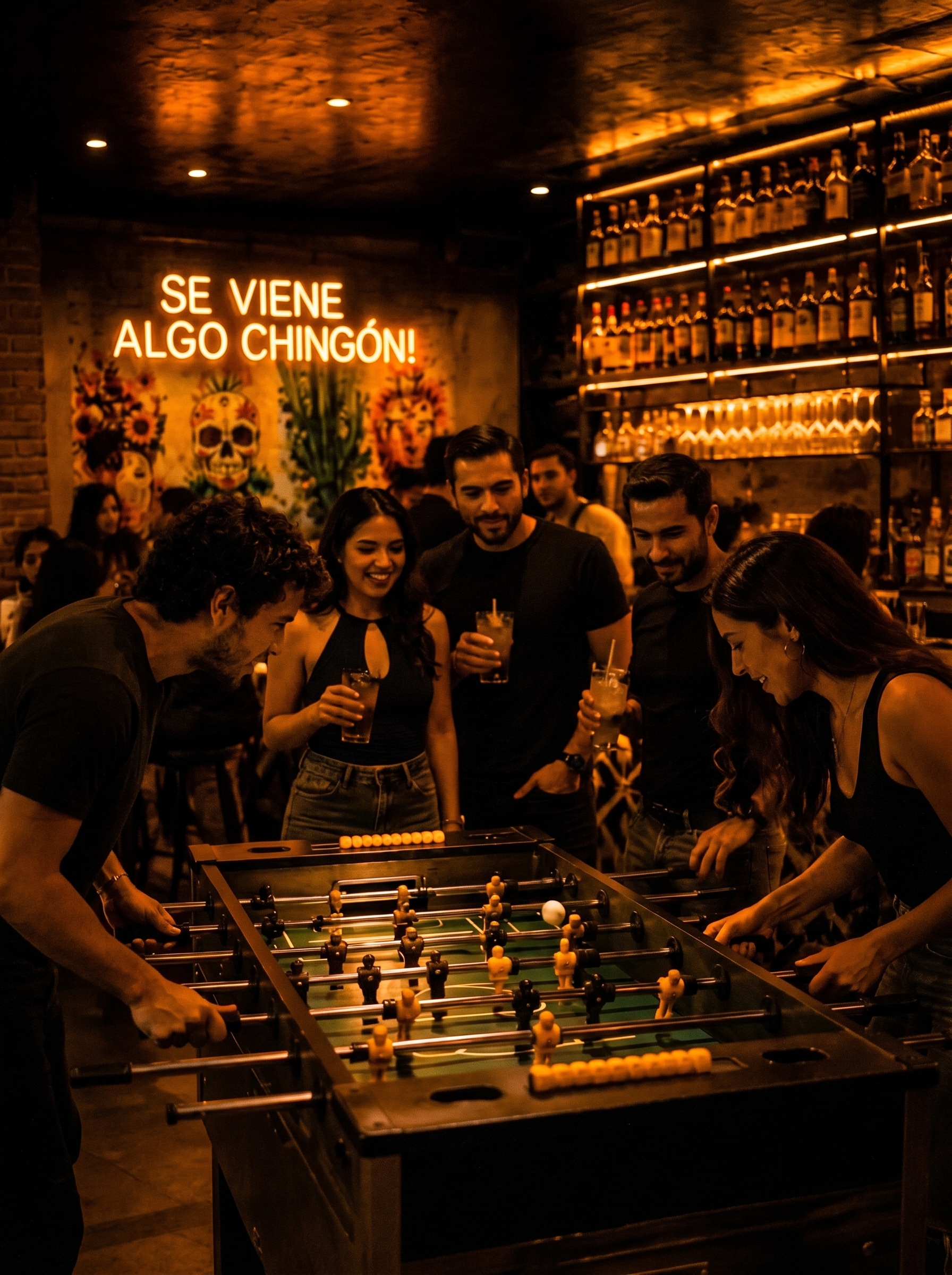 Gente jugando futbolito en CANICA